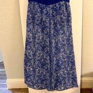 Others Follow  - VERY BOHO -  Blue and White see-through pants Size M. EUC